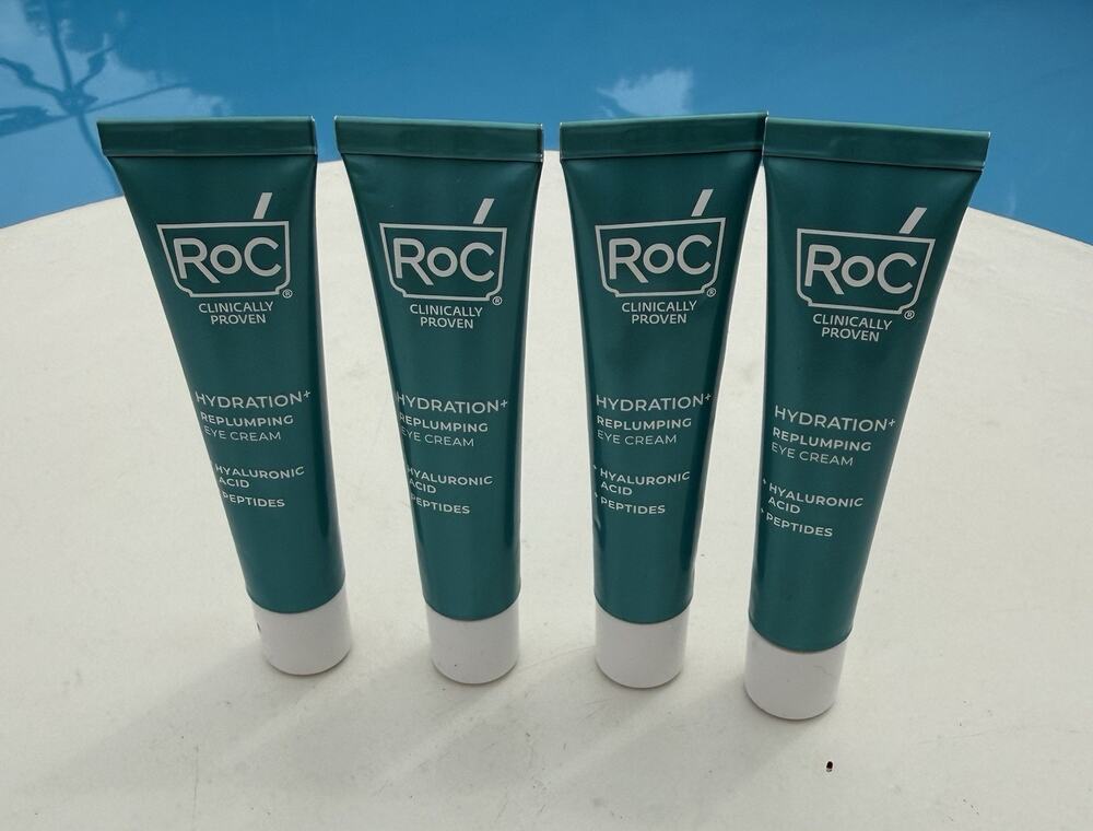 (4) RoC Hydration+ Eye Cream Hyaluronic Acid 0.6 fl oz NWOB